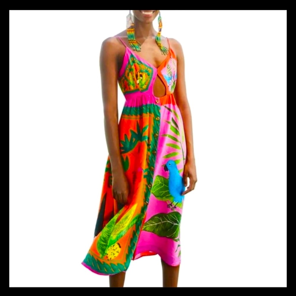 Farm Rio Double Scarf Midi Dress 👗